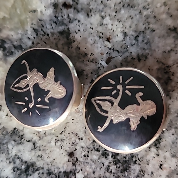 SIAM Sterling Clip-on Earrings Vintage - Picture 5 of 12